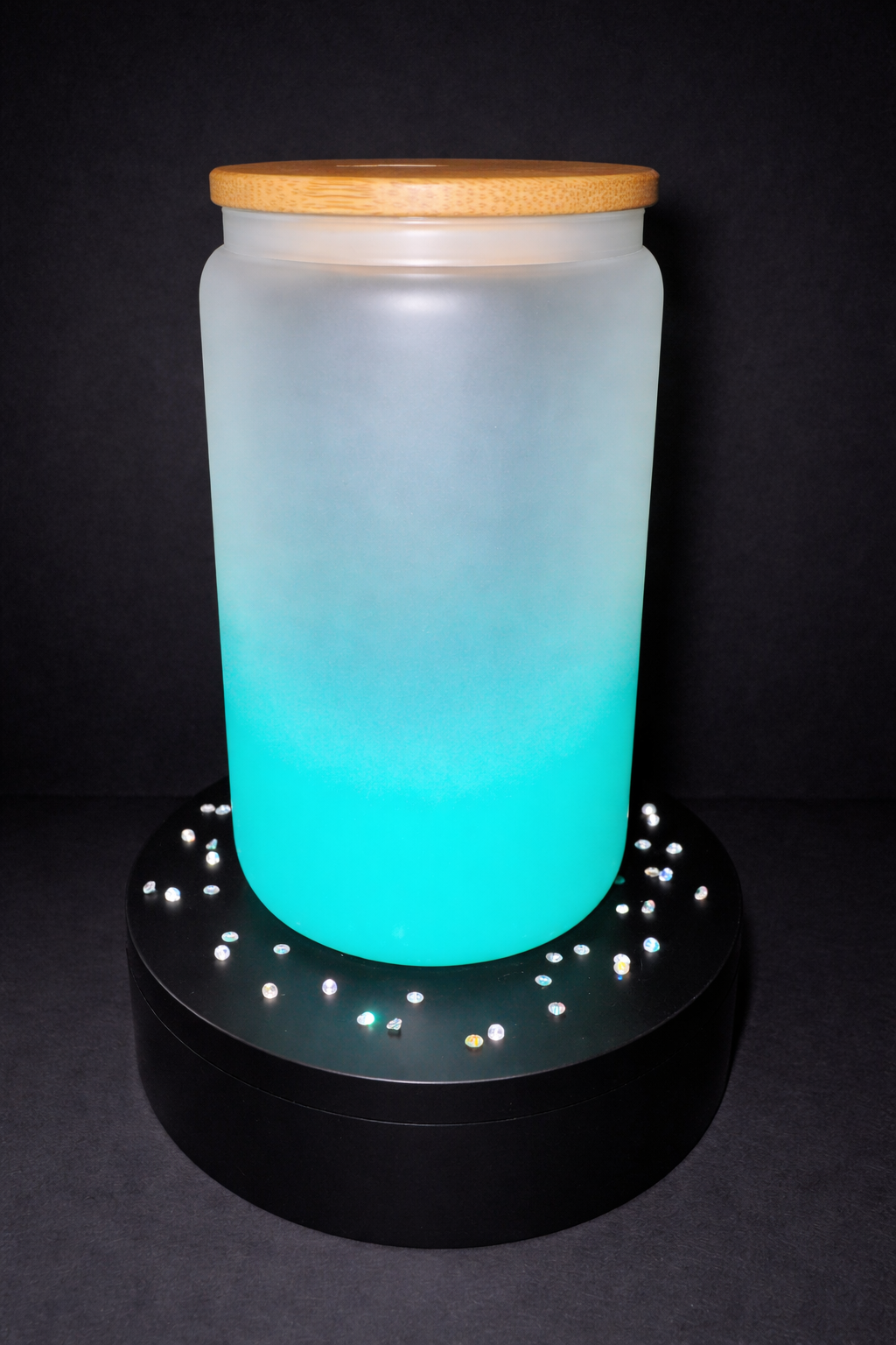 Teal Gradient Frosted Glass