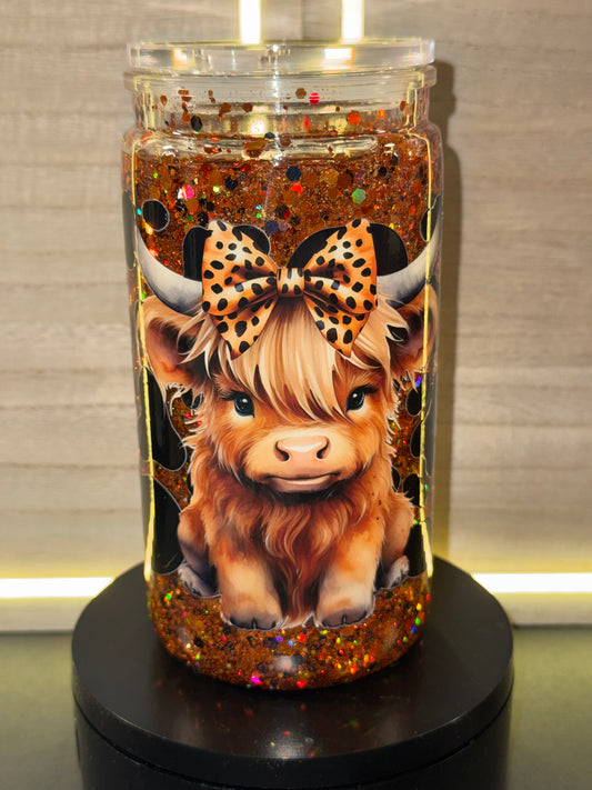 16oz Highland Cow Print