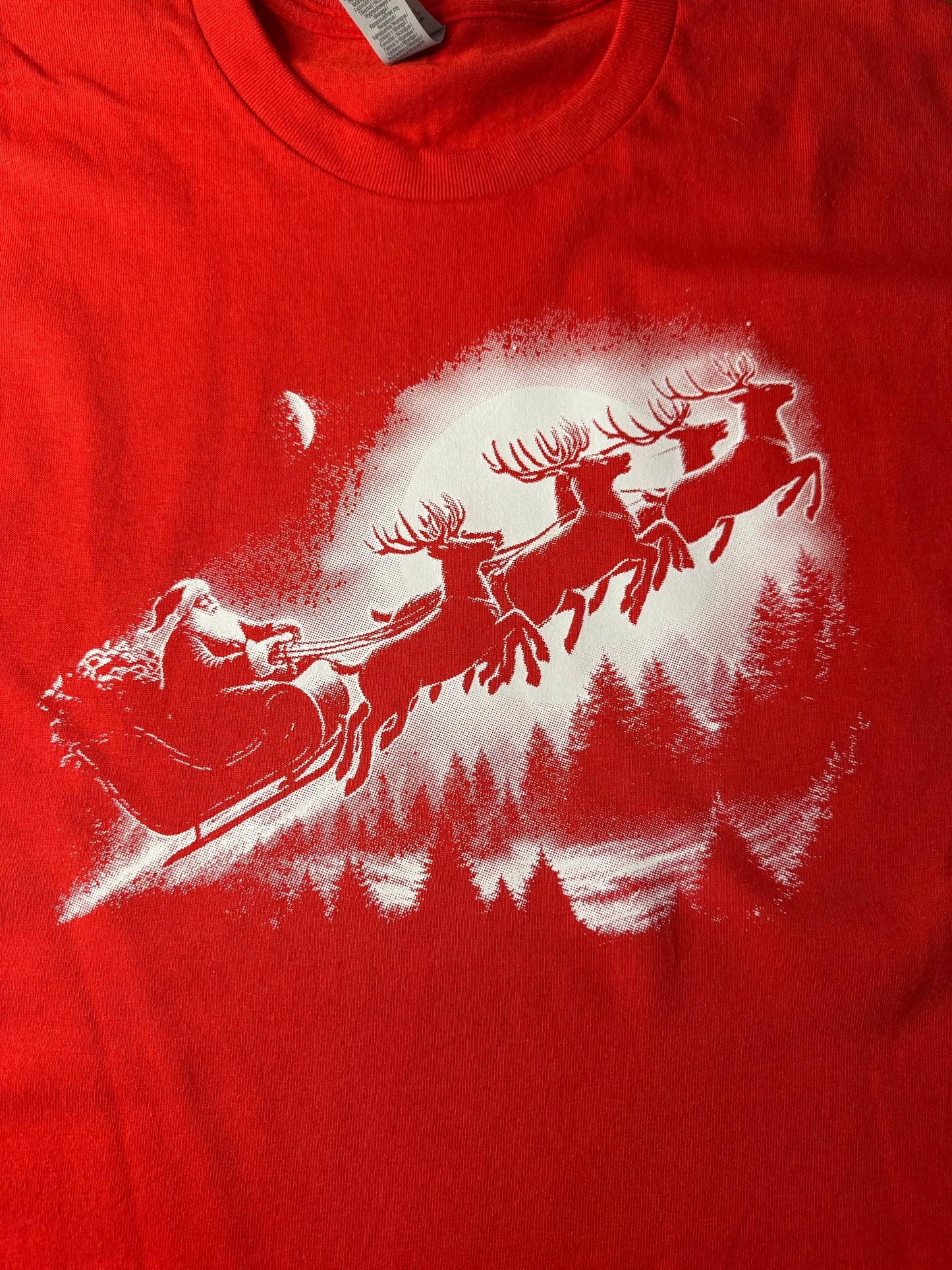 Half Tone Santa & Reindeer