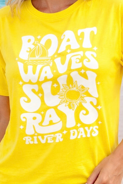 Boat Waves Sun Rays River Days
